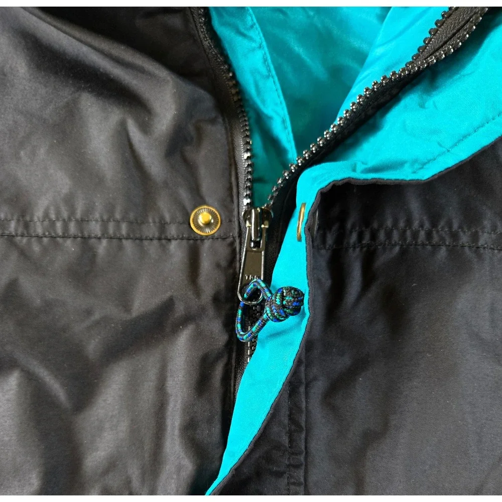Columbia Sportswear Mens 3XL Windbreaker Jacket Black Blue Teal Vintage